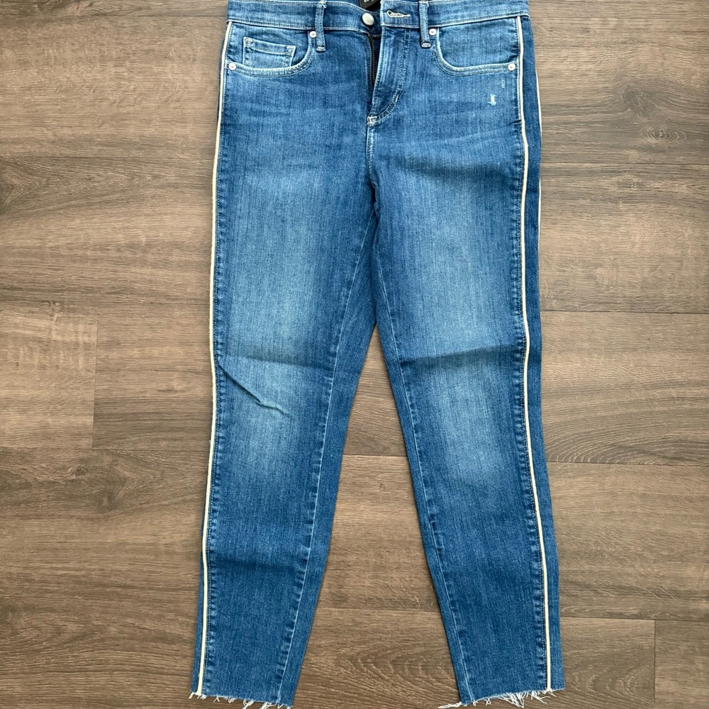 Banana Republic Blue Cropped Jeans with White Trim